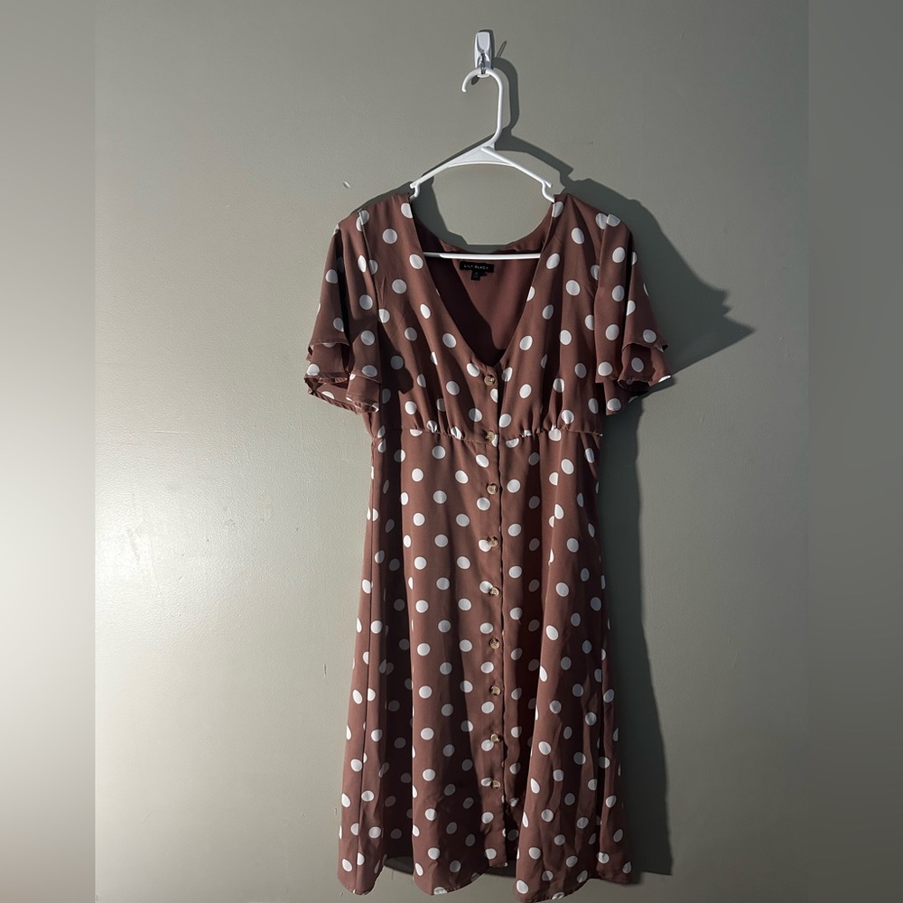 Mid-length polka dot dress